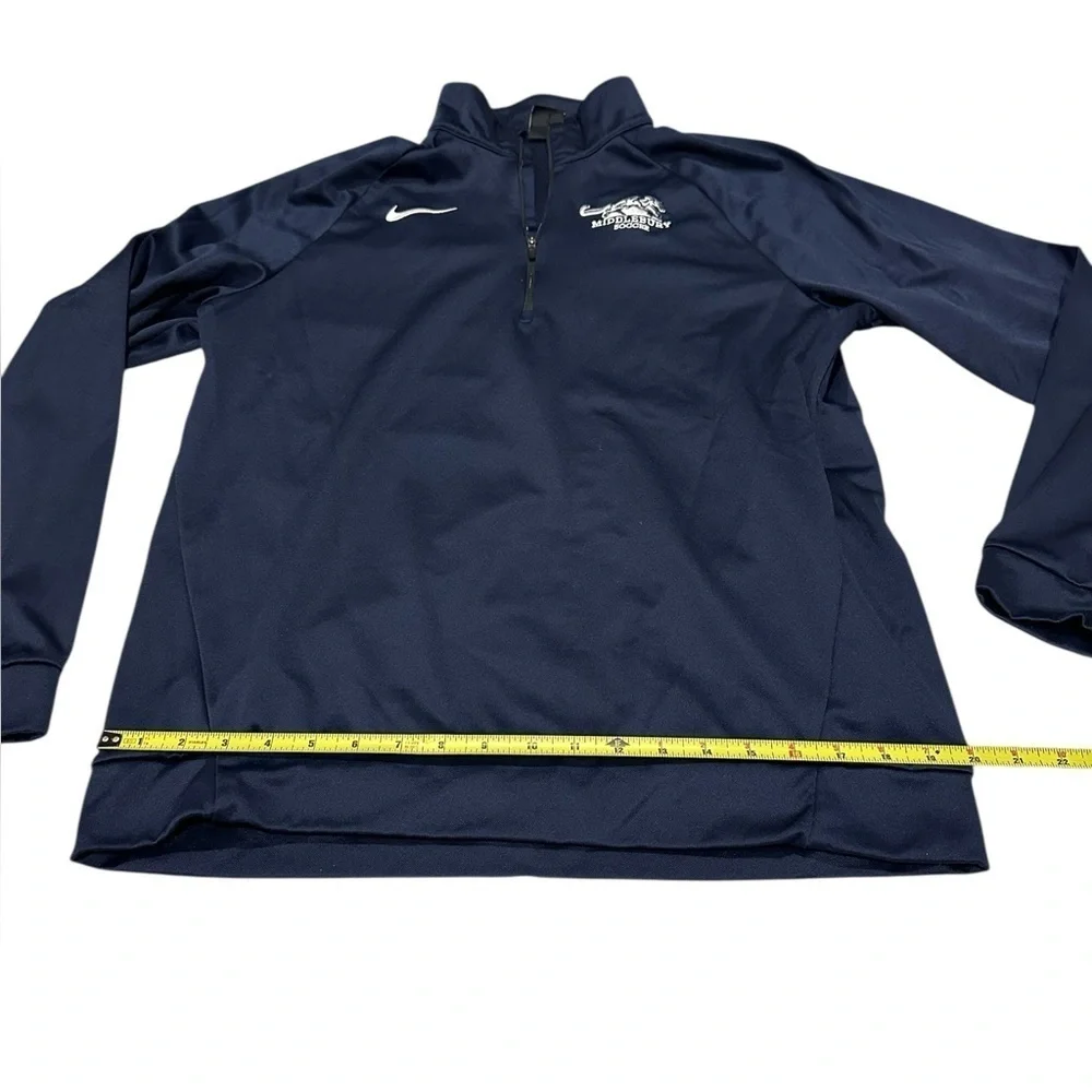 Nike Dri Fit Men’s Middlebury Soccer Quarter Zip Sweatshirt Navy Blue Large